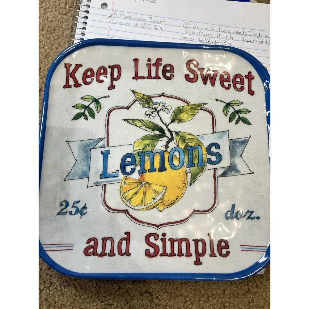 Betsy Cavallo Various Fruit Melamine Salad Plates 8.5” Farmers Market Set If 4